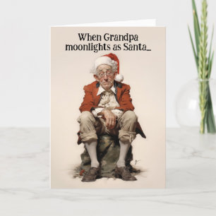 El abuelo trabaja de noche como Santa Tarjeta de N