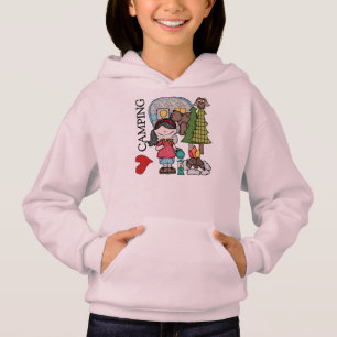 El acampar del amor del chica I del pelo negro