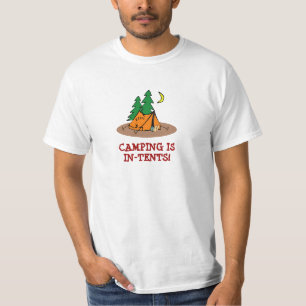 El acampar es camisa divertida de los intentos