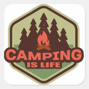 El acampar es pegatinas de la vida