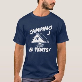 El acampar está en camisa de las tiendas