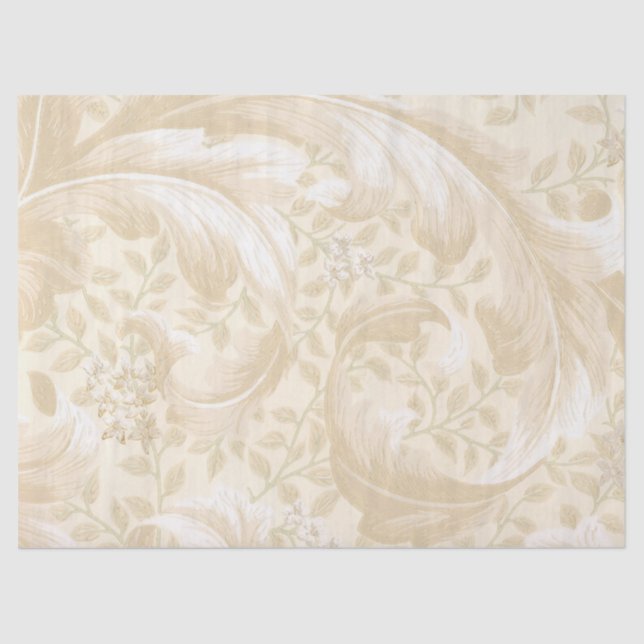 El Acanthus beige delicado sale del papel seda (Anverso)