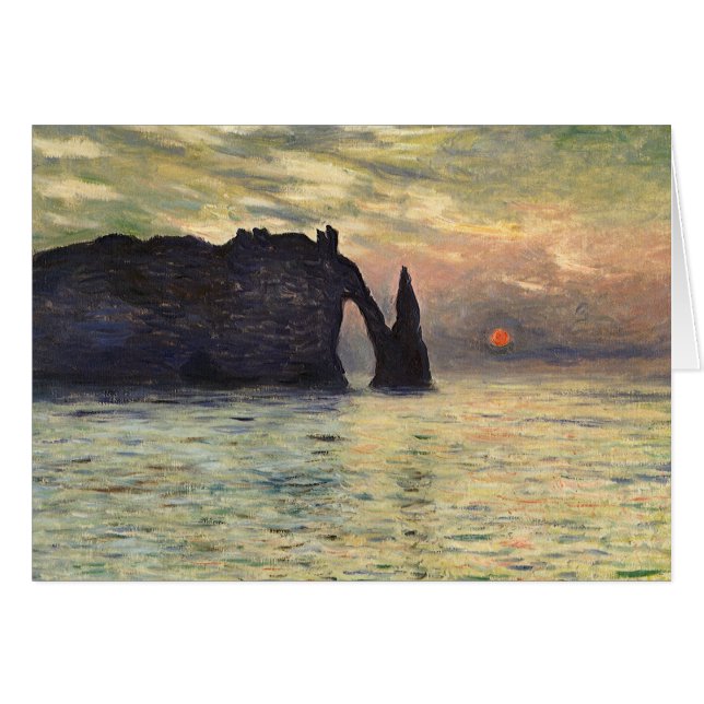 El acantilado Etretat, el atardecer de Claude Mone (Anverso (Horizontal))