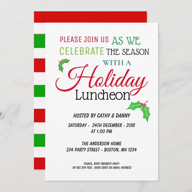 El acebo sale de la invitación del alumerzo del (Anverso / Reverso)