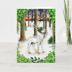 El acebo y la tarjeta de Navidad de la hiedra