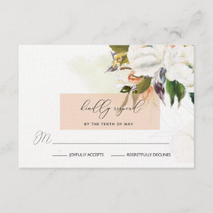 El aceite pintado a mano florece casando RSVP en