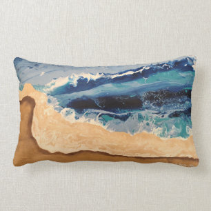 El acrílico de la playa vierte la almohada del