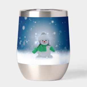 El adorable personaje de muñeco de nieve de Navida