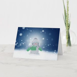 El adorable personaje de muñeco de nieve de Navida