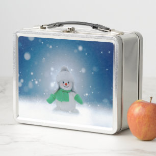 El adorable personaje de muñeco de nieve de Navida