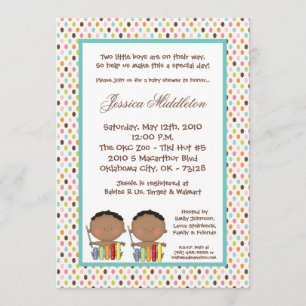 el afroamericano 5x7 HERMANA la invitación de Baby