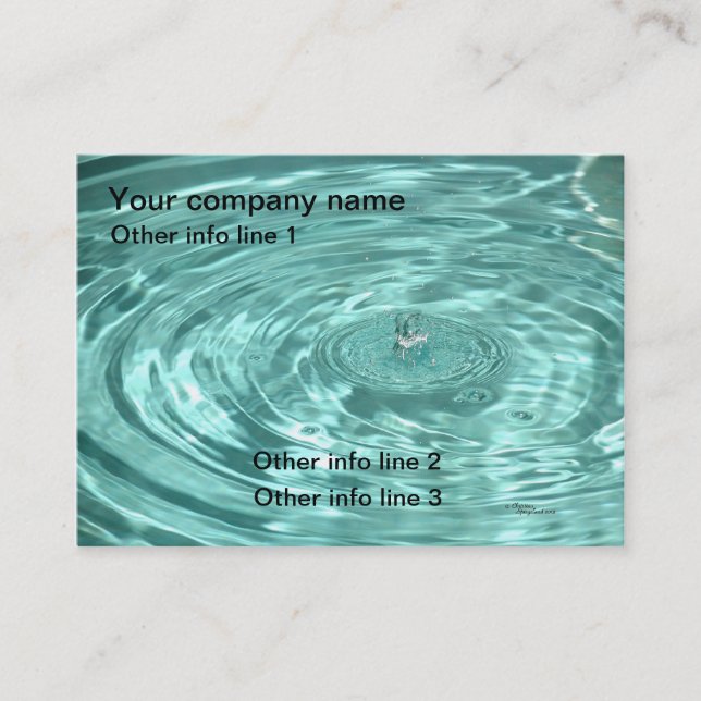 El agua azul cae tarjetas de visita de las (Anverso)