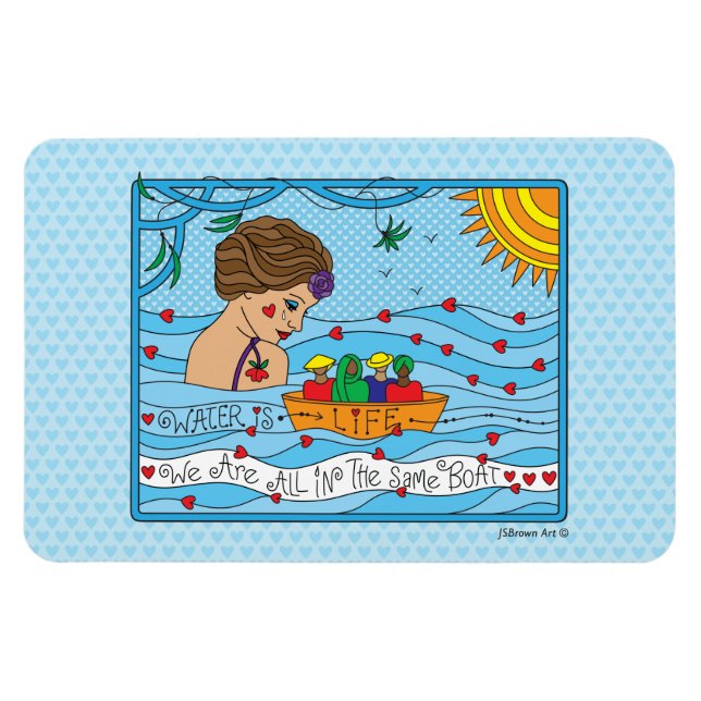 El agua es el imán flexible de 6" x 4" (Horizontal)