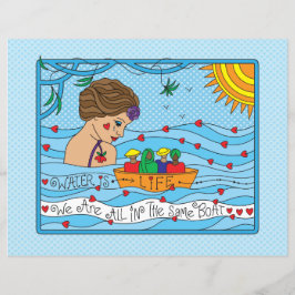 El agua es hoja de papel plana de 11" x 8,5"