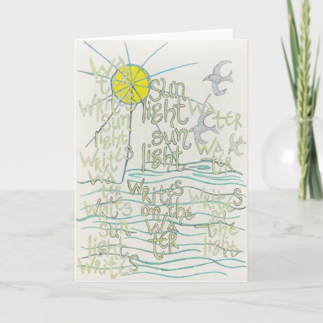 El agua escribe luz del sol escribe la tarjeta (Anverso)