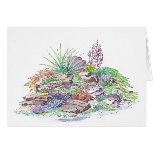 El ajardinar alpino del jardín (Anverso (Horizontal))