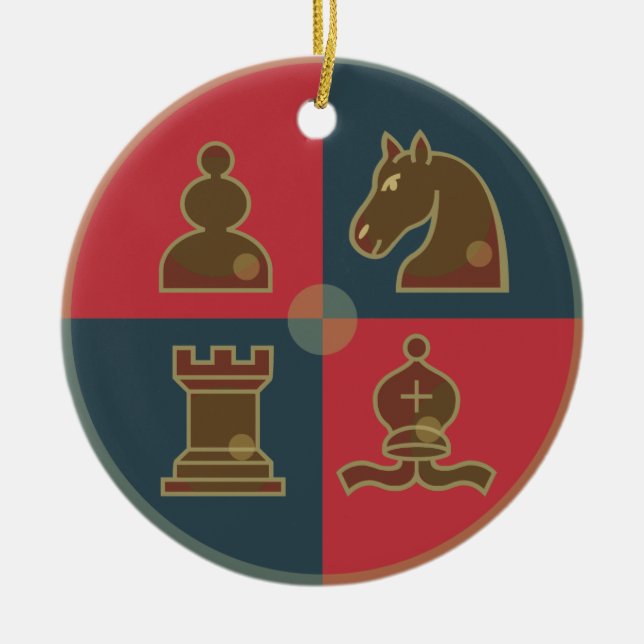 El ajedrez ajusta alrededor del ornamento (Frente)