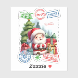 El alegre Pegatina de entregas de Santa Claus