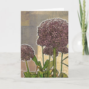 El allium florece las tarjetas de felicitación