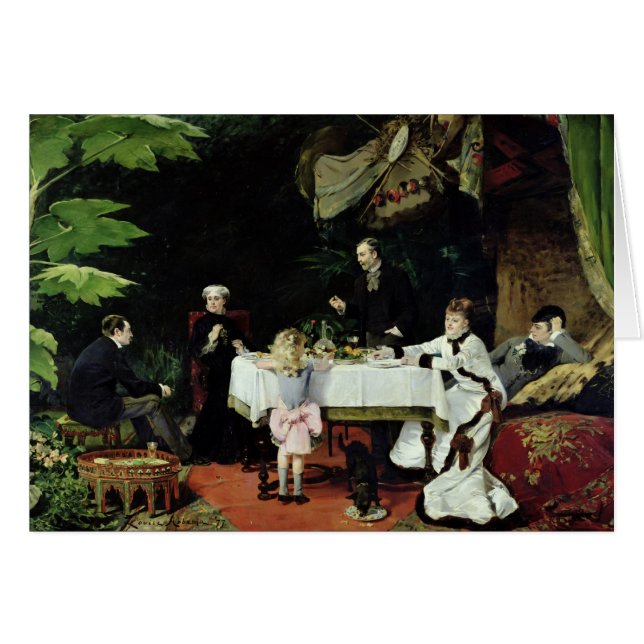 El alumerzo en el invernadero, 1877 (Anverso (Horizontal))