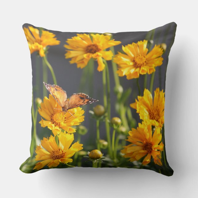 El amarillo floreció la almohada (Anverso)