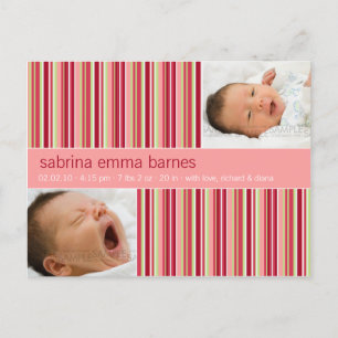 El Amaryllis raya rosa • Invitación del bebé