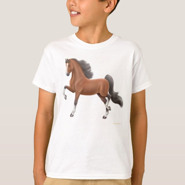El americano Saddlebred embroma la camiseta (Anverso)