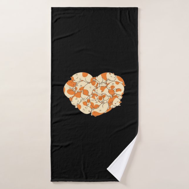 El amor al corazón del cerdo de Guinea | Cerdo de  (Toalla de baño)