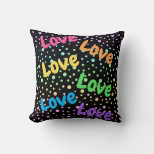 El amor arcoiris y el Cojín decorativo de puntos