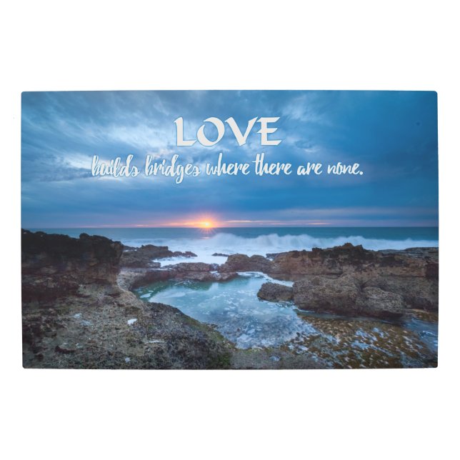 El amor construye puentes arte mural metalizado (Anverso)