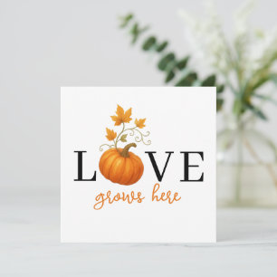 El amor crece aquí Letras de calabaza en otoño