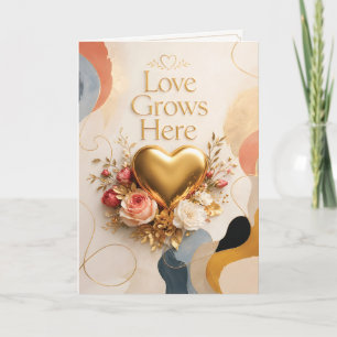 El amor crece aquí Tarjeta de felicitación elegant
