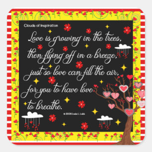 El amor crece en los pegatinas de los árboles