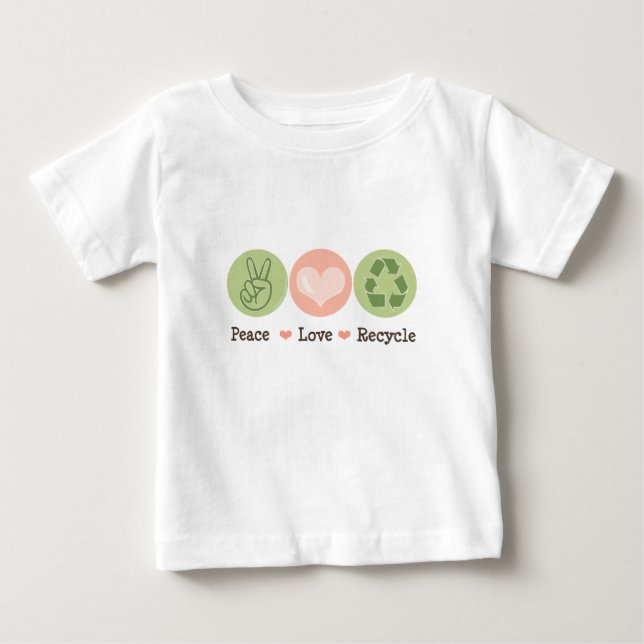 El amor de la paz recicla la camiseta del bebé (Anverso)