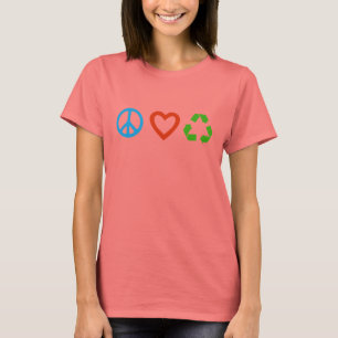 El amor de la paz recicla la camiseta - muchos