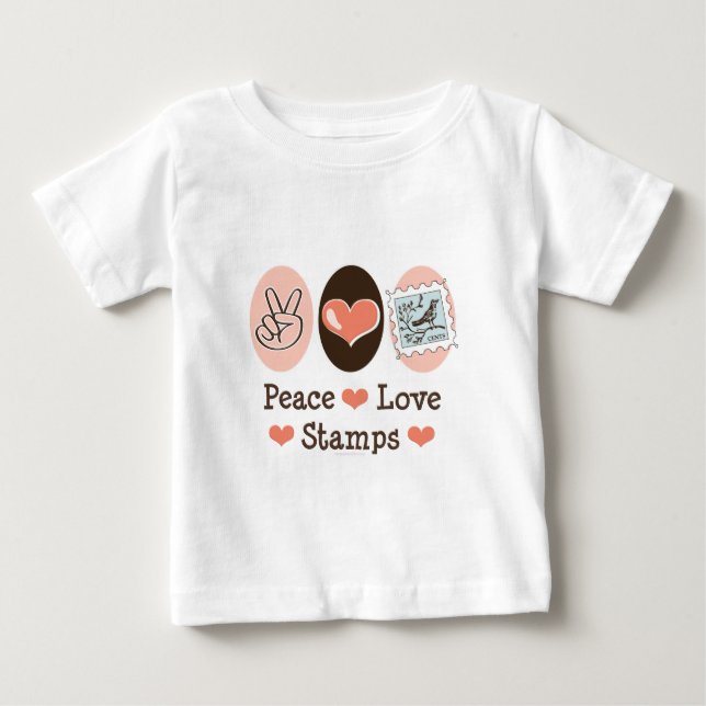 El amor de la paz sella la camiseta del bebé del (Anverso)