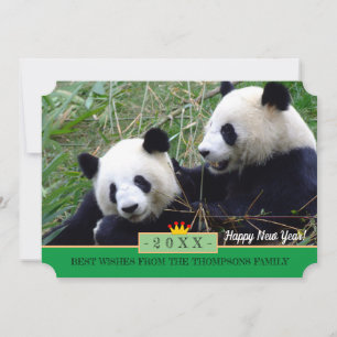 ¡El amor de Panda y el feliz año nuevo! Tarjeta /C