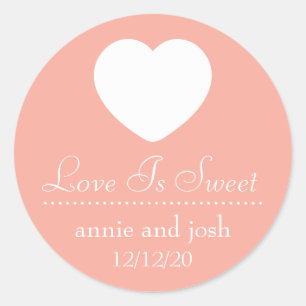 El Amor Del Corazón Es Etiquetas Dulces (Peach)
