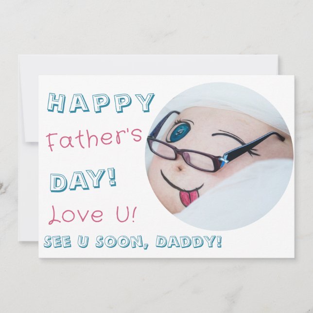 El amor del día del padre U Invitación de embarazo (Anverso)