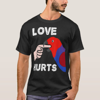 el amor duele la camiseta de loro eclectus femenin