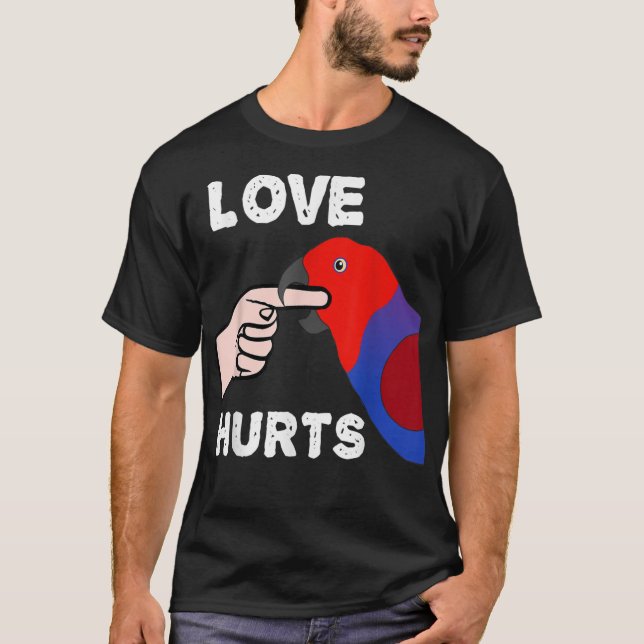 el amor duele la camiseta de loro eclectus femenin (Anverso)