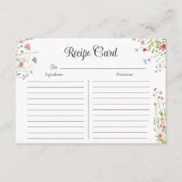 El amor en las tarjetas de recetas de flores silve