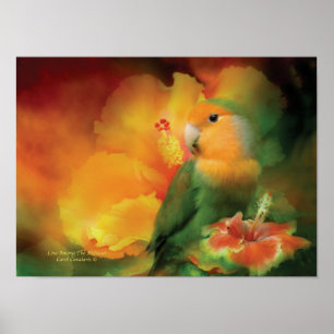 El amor entre el Poster de arte de Hibiscus/Print