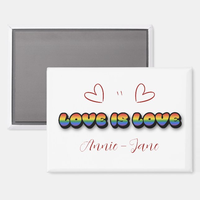El amor es amor Arcoíris Imán LGBTQ (Anverso/Reverso)