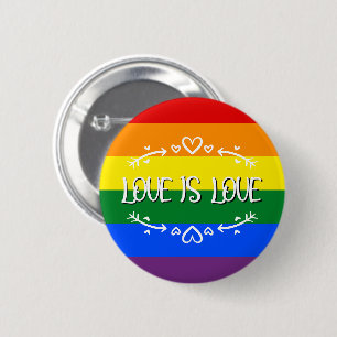 El amor es amor Botón de orgullo LGBTQ arcoíris