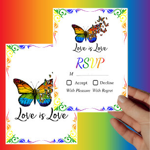 El amor es amor el tema del arcoiris Boda Tarjeta