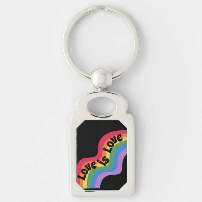 El amor es amor. Orgullo LGBT+. Arcoíris. Llavero (Anverso)