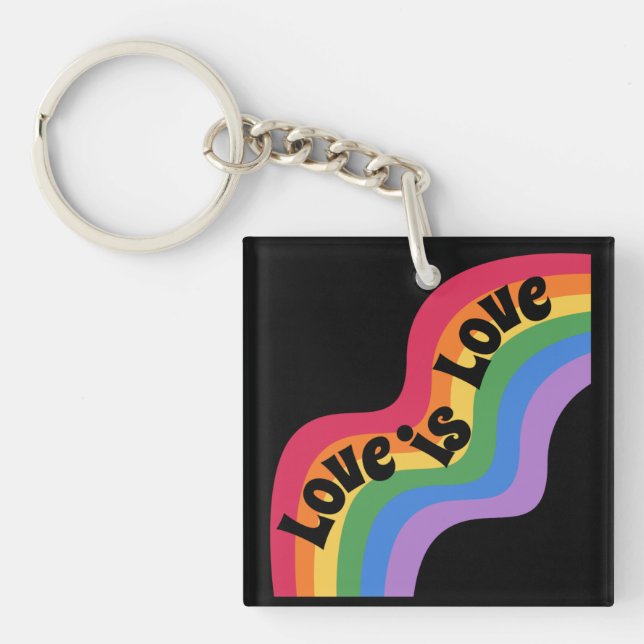 El amor es amor. Orgullo LGBT+. Arcoíris. Llavero (Frente)