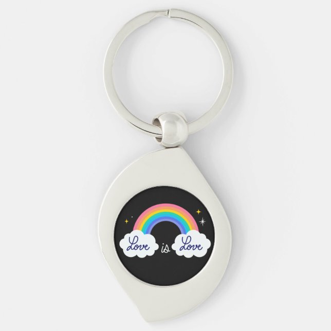 El amor es amor. Orgullo LGBT+. Llavero arcoíris (Anverso)