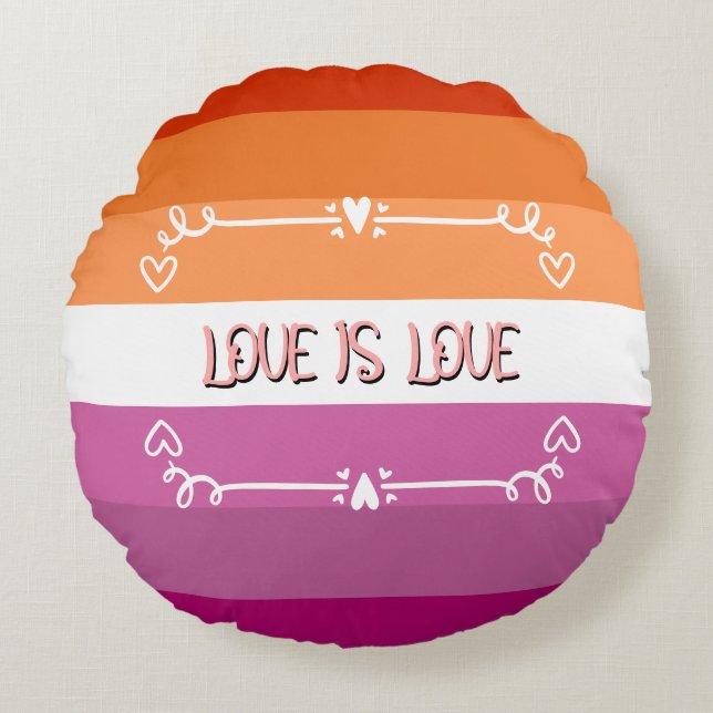 El amor es amor Orgullo Mes Almohada redonda (Anverso)